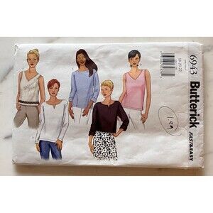 Butterick Sewing Pattern 6943 Top Shirt Petite Misses Size 18-20-22